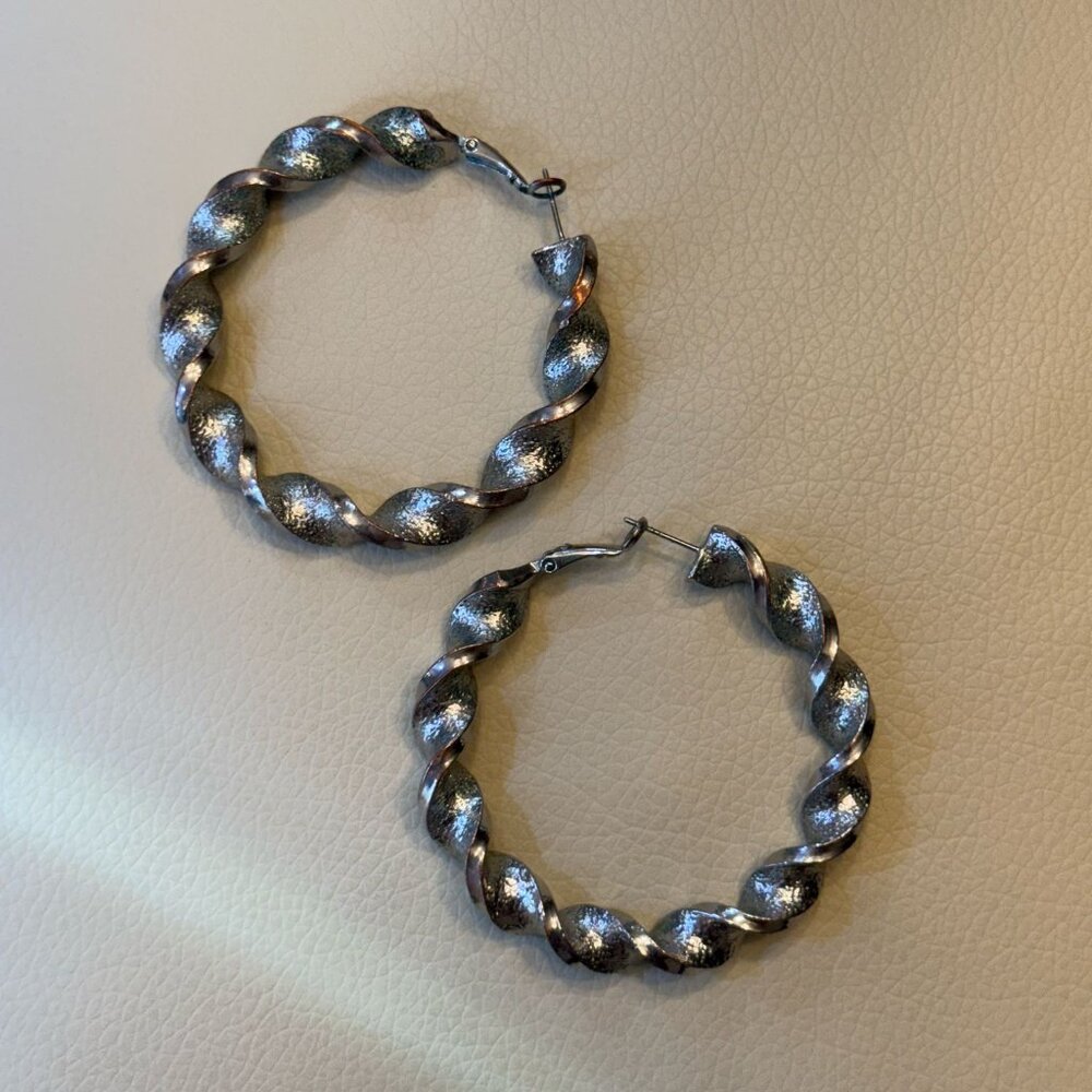 Greek-Inspired Sterling Hoops - Twisted Design
